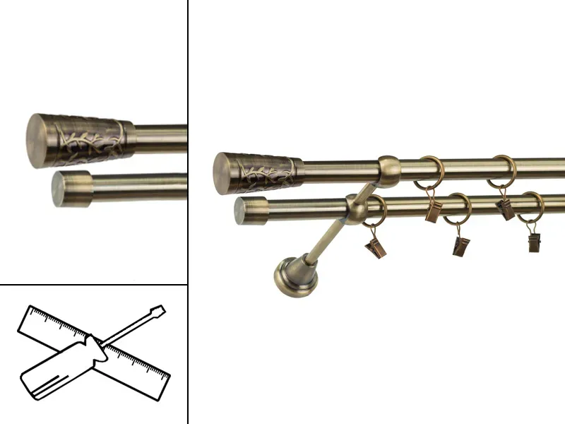 Garniža 19x19mm - 2rady - SEVILLA - antik