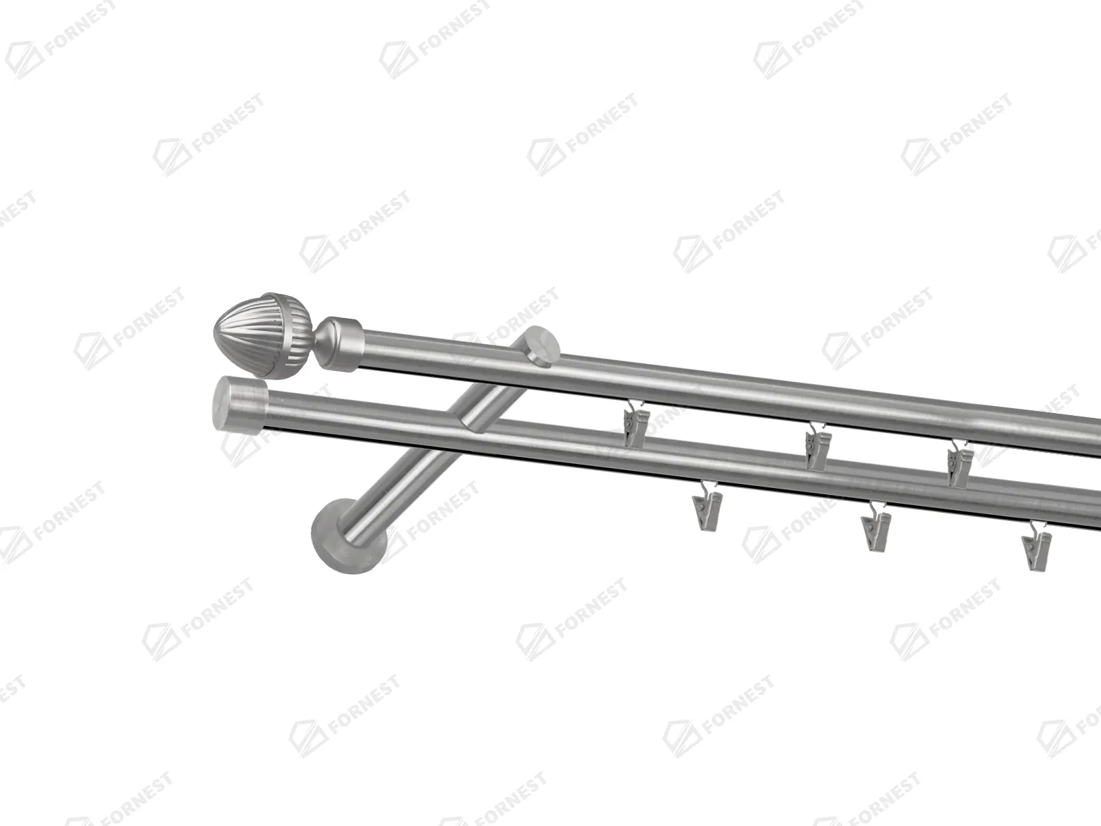 Garniža 19x19mm - drážková tyč - 2rady - ODEON - satin