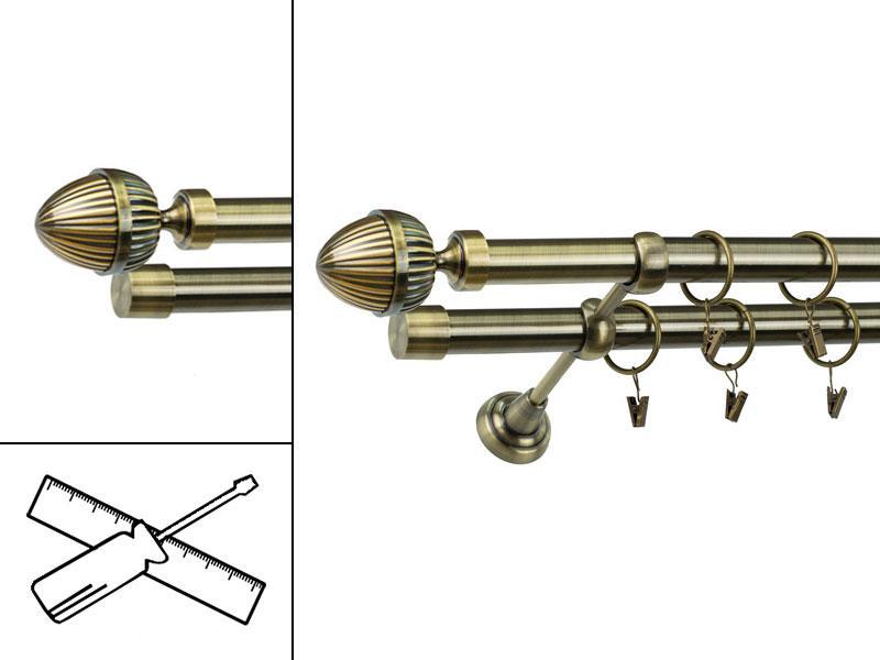 Garniža 25x25mm - 2rady - ODEON - antik