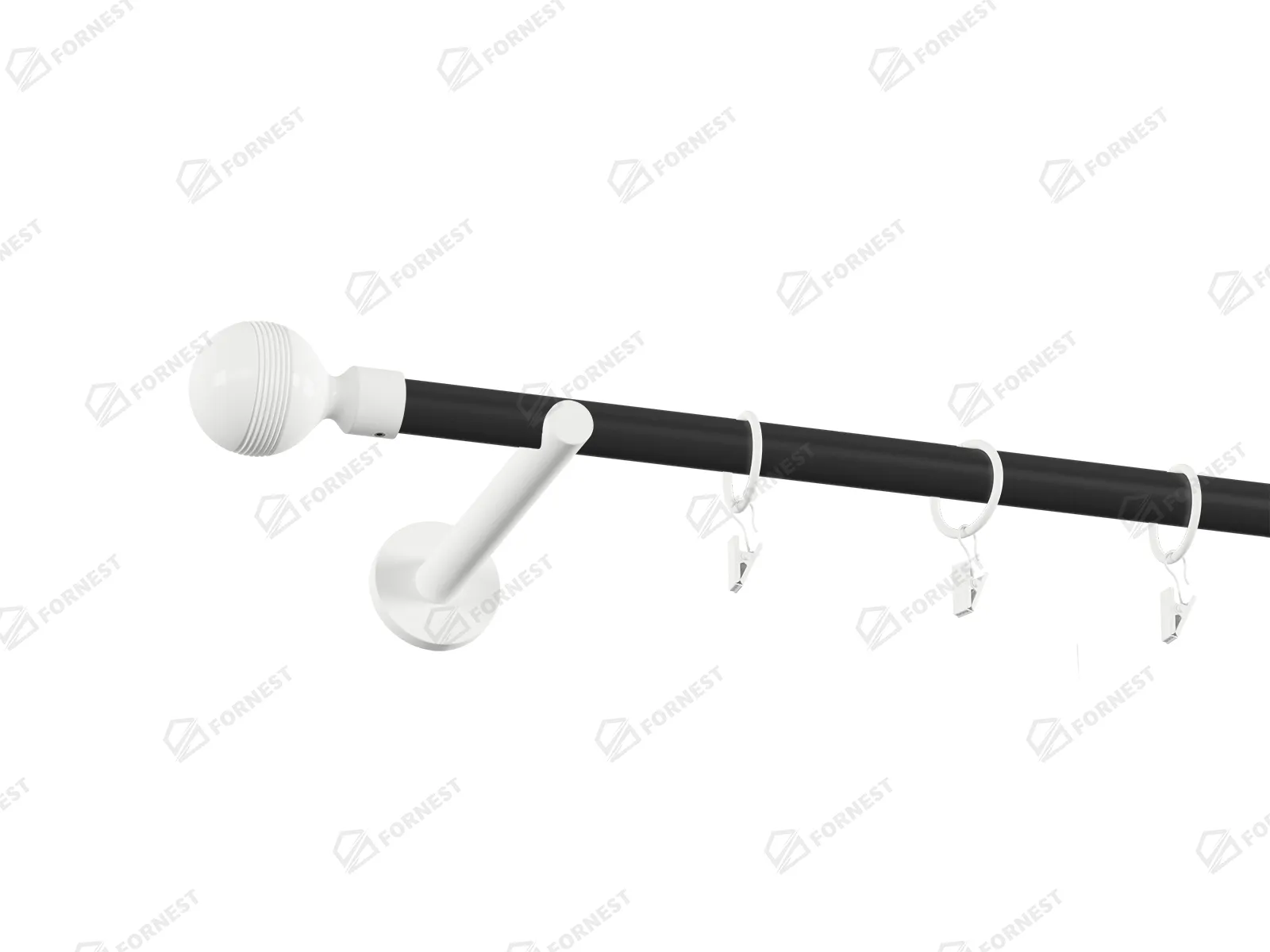 Garniža 19mm obyčajná tyč - 1rad - GABI - čierno biela