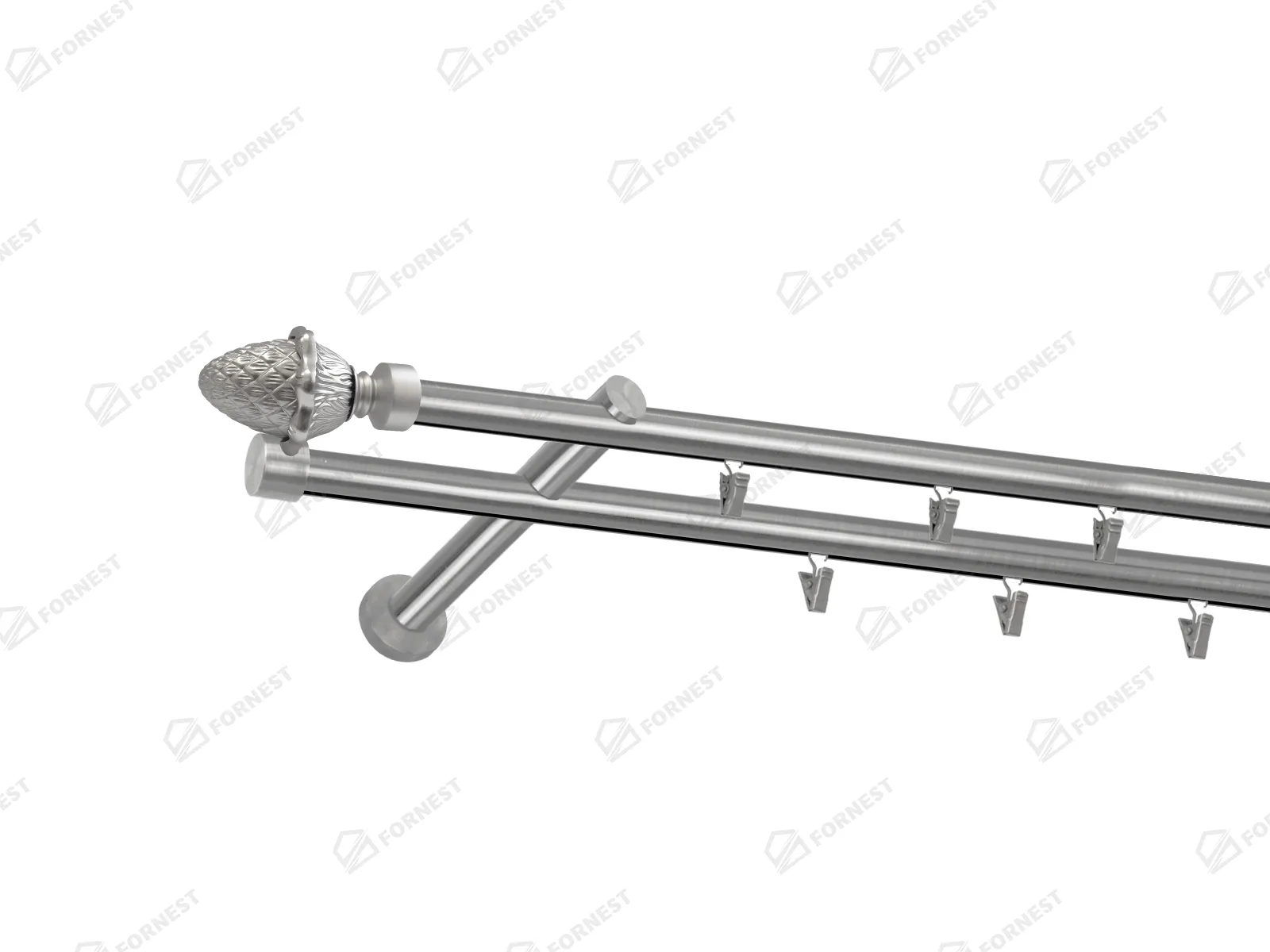 Garniža 19x19mm - drážková tyč - 2rady - ŽALUĎ - satin