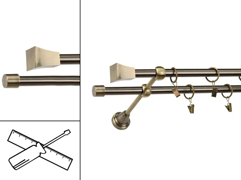 Garniža 16x16mm - 2rady - PLUTON - antik