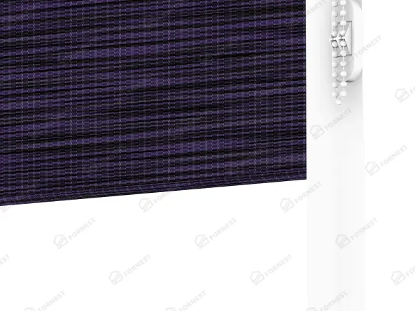 Roleta SWING LITE - deň a noc - látka Maurícius 68 - tmavo fialová (čierny dekor) 4