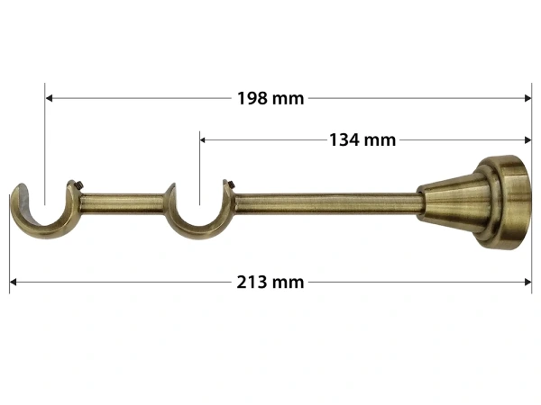 Garniža 19x19mm - 2rady - GUĽA CRYSTAL - antik 4