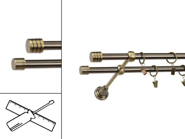 Garniža 16x16mm - 2rady - RADIATOR - antik