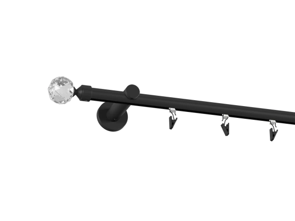 Garniža 19mm drážková tyč - 1rad - GUĽA CRYSTAL - čierna 2