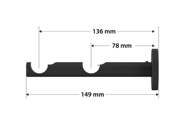 Garniža 19x19mm obyčajná tyč - 2rady - GABI - čierna 3