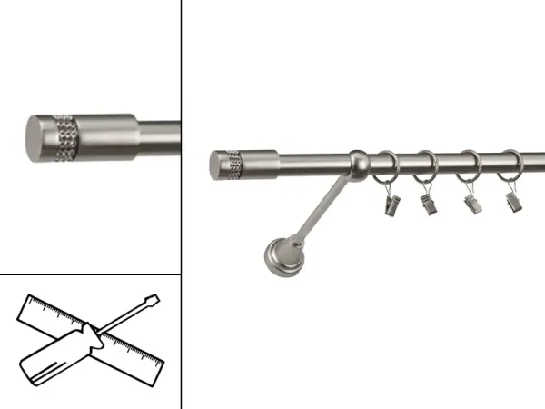 Garniža 19mm - 1rad - CYLINDER CRYSTAL - satin