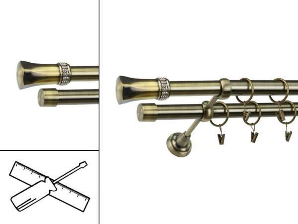 Garniža 25x25mm - 2rady - PLUTON CRYSTAL - antik