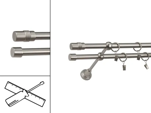 Garniža 16x16mm - 2rady - CYLINDER - satin