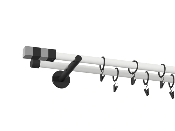 Garniža 19x19mm obyčajná tyč - 2rady - KVADRAT - bielo čierna