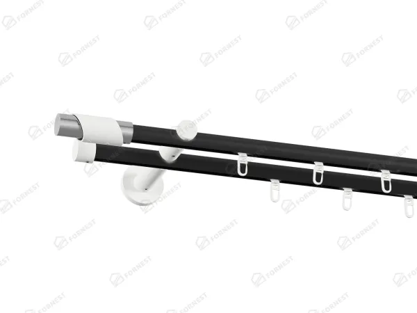 Garniža 19x19mm drážková tyč - 2rady - PARIS - čierno biela