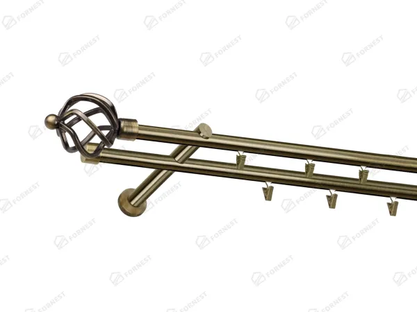 Garniža 19x19mm - drážková tyč - 2rady - SPIRAL - antik