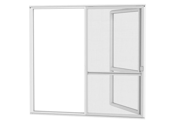 Siete proti hmyzu na DVERE - posuvné - SIVÁ - RAL 9006 - s priečkou 1