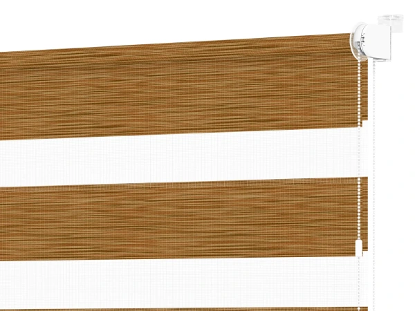 Roleta MINI - deň a noc - látka Maurícius 65 - hnedá (dub zlatý)