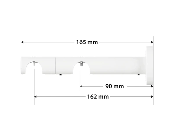 Garniža 19x19mm drážková tyč - 2rady - CYLINDER CRYSTAL - biela 4