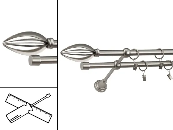 Garniža 16x16mm - 2rady - PANTEON - satin