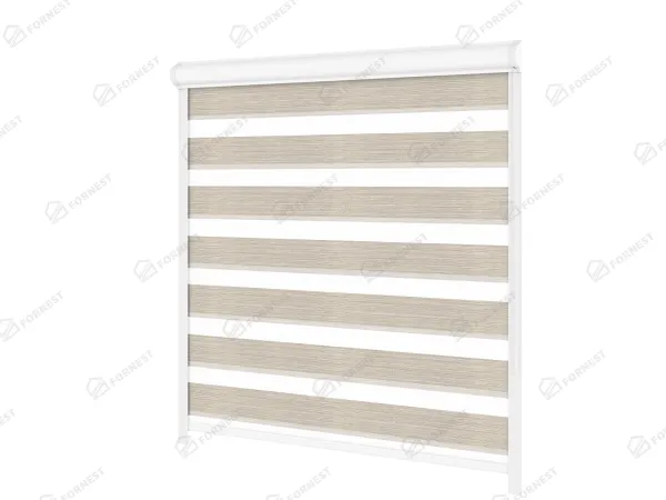 Roleta SWING LITE - deň a noc - látka Maurícius 69 - béžová (čierny dekor) 1