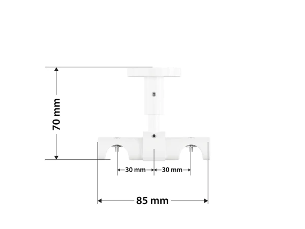 Garniža 19x19mm drážková tyč - 2rady - PULLO - čierno biela 5