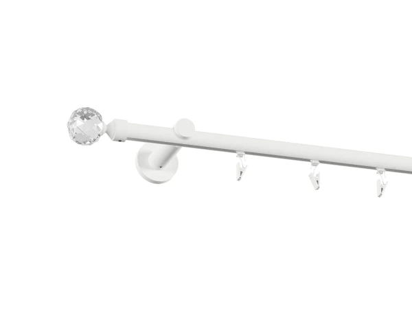 Garniža 19mm drážková tyč - 1rad - GUĽA CRYSTAL - biela 2