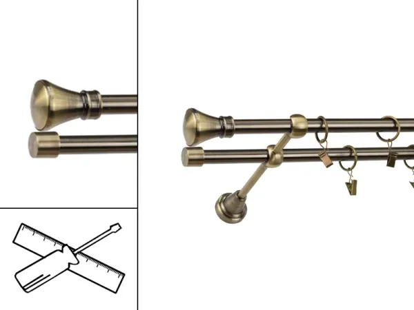 Garniža 16x16mm - 2rady - KOLOSEO - antik