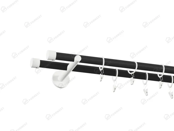Garniža 19x19mm obyčajná tyč - 2rady - PULLO - čierno biela