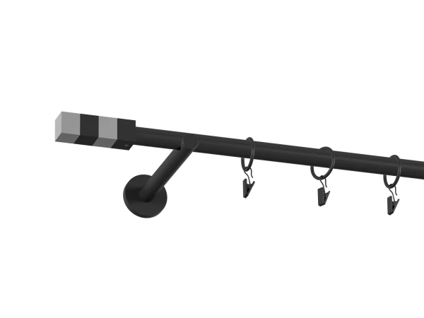 Garniža 19mm obyčajná tyč - 1rad - KVADRAT - čierna