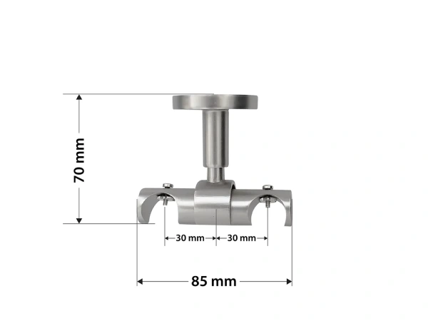 Garniža 19x19mm - drážková tyč - 2rady - QUADRO - satin 4