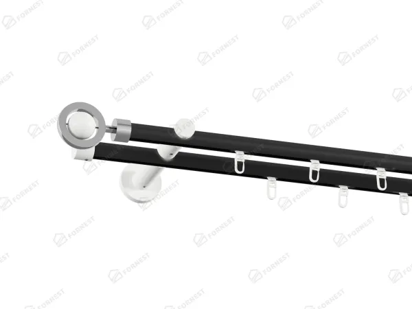 Garniža 19x19mm drážková tyč - 2rady - SFERA - čierno biela