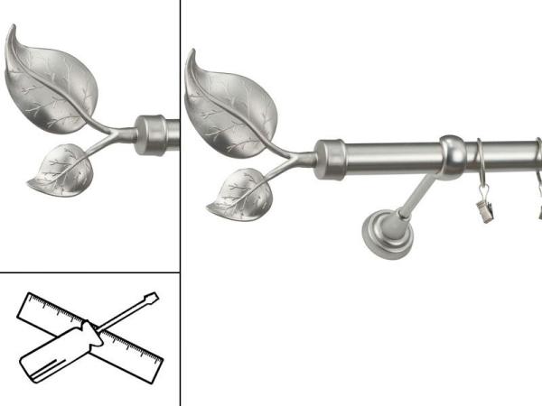 Garniža 25mm - 1rad - LIST VEĽKÝ - satin