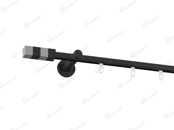 Garniža 19mm drážková tyč - 1rad - KVADRAT - čierna