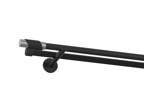 Garniža 19x19mm obyčajná tyč - 2rady - PARIS - čierna 1