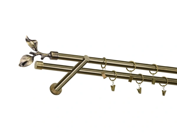 Garniža 19x19mm - 2rady - LIST ROSE - antik