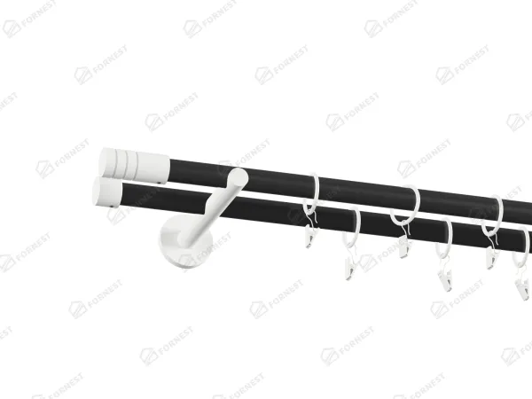 Garniža 19x19mm obyčajná tyč - 2rady - TECHNO - čierno biela