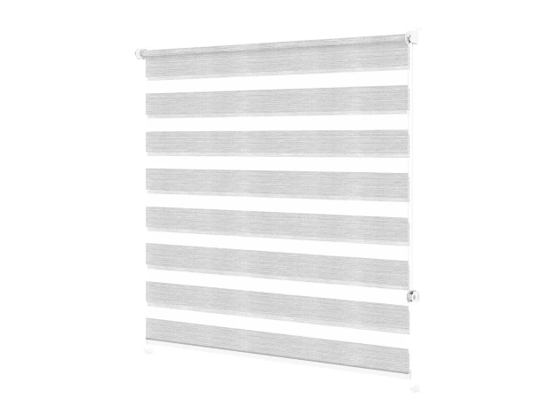 Roleta MINI - deň a noc - látka Maurícius 67 - sivo biela 1