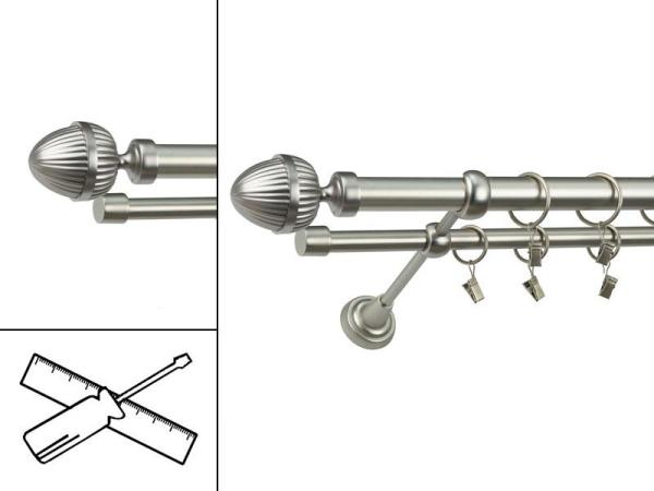 Garniža 25x16mm - 2rady - ODEON - satin