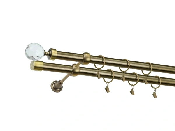 Garniža 25x25mm - 2rady - GUĽA CRYSTAL - antik