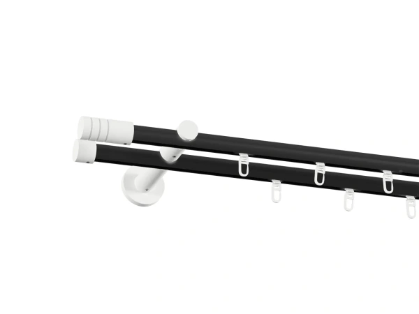 Garniža 19x19mm drážková tyč - 2rady - TECHNO - čierno biela