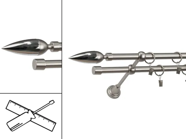 Garniža 16x16mm - 2rady - LINEA - satin