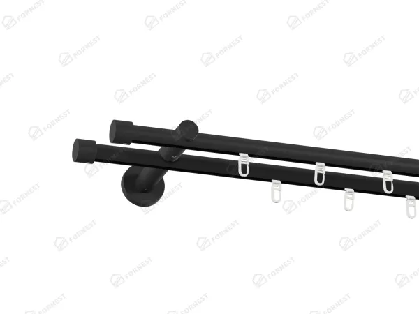 Garniža 19x19mm drážková tyč - 2rady - PULLO - čierna