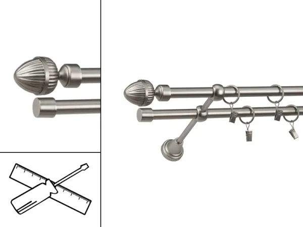 Garniža 16x16mm - 2rady - ODEON - satin