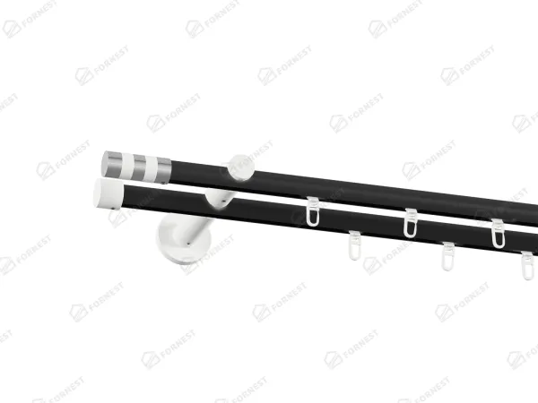 Garniža 19x19mm drážková tyč - 2rady - VALEC - čierno biela