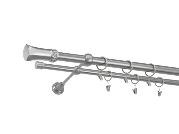 Garniža 25x16mm - 2rady - PLUTON CRYSTAL - satin