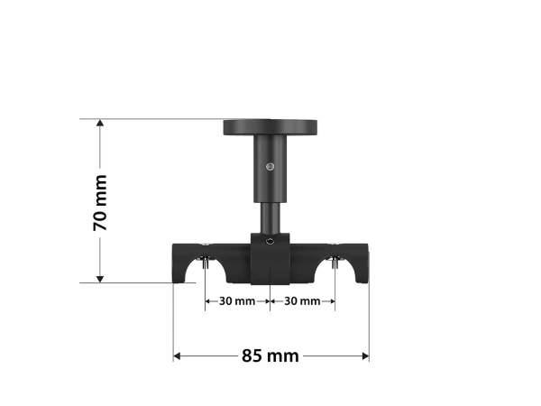 Garniža 19x19mm drážková tyč - 2rady - PULLO - čierna 5