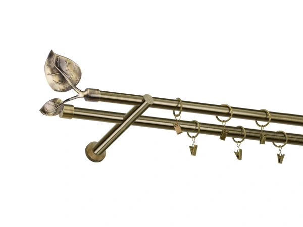 Garniža 19x19mm - 2rady - LIST VEĽKÝ - antik