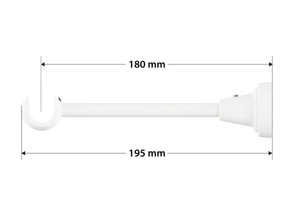 Garniža 19mm obyčajná tyč - 1rad - CYLINDER CRYSTAL - biela 4