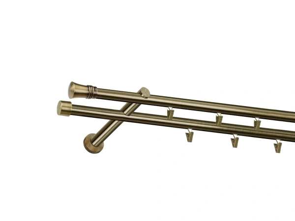 Garniža 19x19mm - drážková tyč - 2rady - CAPRI - antik