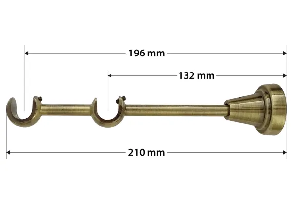Garniža 16x16mm - 2rady - SPIRAL - antik 3