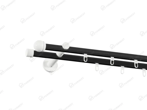 Garniža 19x19mm drážková tyč - 2rady - TODI MAX - čierno biela