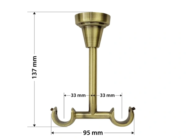 Garniža 19x19mm - 2rady - CRYSTAL CONE - antik 5